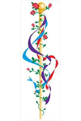pole with streamers illustration